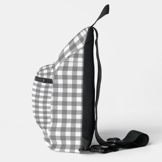 Grijs en Wit Gingham Sling Bag (Rechts)