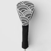 Grijs en wit golfpatroon gepersonaliseerd golfheadcover (Voorkant)