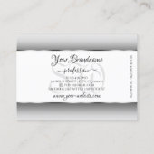 Grijs en wit Gradiënt Monogram Ovaal Zilver Lijst Visitekaartje (Achterkant)