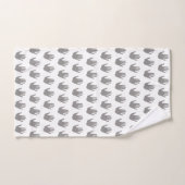 Grijs en wit handafdrukpatroon handdoek (Handdoek)