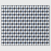 Grijs en wit harlekijn diamant patroon cadeaupapier (Vlak)