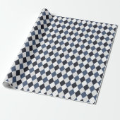Grijs en wit harlekijn diamant patroon cadeaupapier (Uitgerold)
