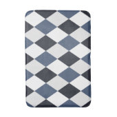Grijs en wit harlekijn diamantpatroon badmat (Voorkant Verticaal)