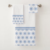 Grijs en wit Hexagonal Patroon Bad Handdoek (Insitu)