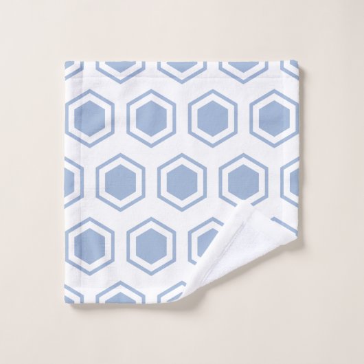 Grijs en wit Hexagonal Patroon Bad Handdoek (Wasdoekje)