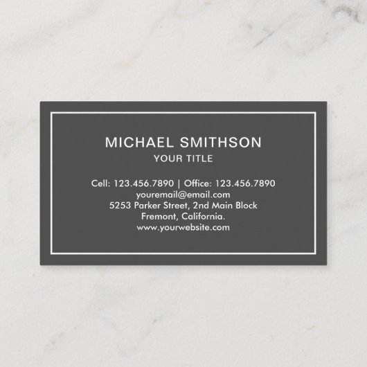 Grijs en wit Home Icon Makelaar Visitekaartje (Achterkant)