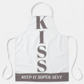 grijs en wit houden het Super Sexy KISS Schort (Voorkant)