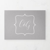 Grijs en wit in één bruiloft drieluik uitnodiging (Cover)