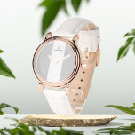 Grijs en wit initialen gepersonaliseerde eWatch Horloge<br><div class="desc">Grijs en wit polshorloge Gift voor haar</div>