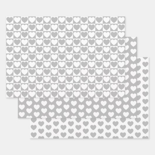 Grijs en wit inpakpapier vel (Set)