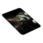 Grijs en wit katje met blauwe ogen en een matchend magneet (Rechterzijde)