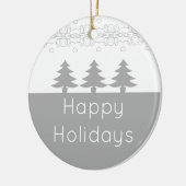 Grijs en wit kerstfeest keramisch ornament (Links)