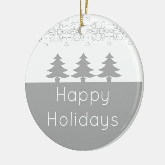 Grijs en wit kerstfeest keramisch ornament (Links)