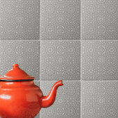 Grijs en wit Klassic Elegant Damask Tegeltje