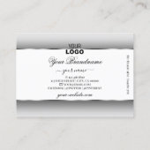 Grijs en Wit Logo Zilver Ovaal Lijst Visitekaartje (Achterkant)