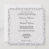 Grijs en Wit Luipaard Print Bruiloft Kaart (Voorkant)