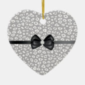 Grijs en wit Luipaard Print met boog Keramisch Ornament (Voorkant)