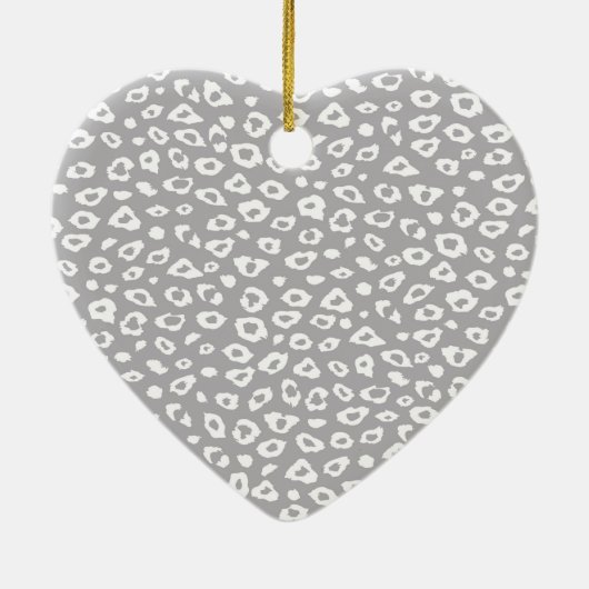 Grijs en wit Luipaard Print met boog Keramisch Ornament (Achterkant)