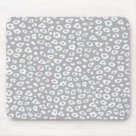 Grijs en wit Luipaard Print Muismat (Voorkant)