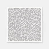 Grijs en wit Luipaard Print Servetten (Voorkant)