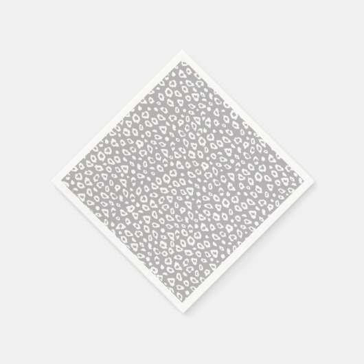 Grijs en wit Luipaard Print Servetten (Hoek)