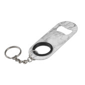 Grijs en wit marmer mini flessenopener (Voorkant Gekanteld)