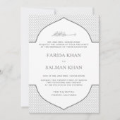 Grijs en Wit Marokkaans islamitisch moslim bruilof Kaart (Voorkant)
