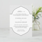 Grijs en Wit Marokkaans islamitisch moslim bruilof Kaart (Staand voorkant)