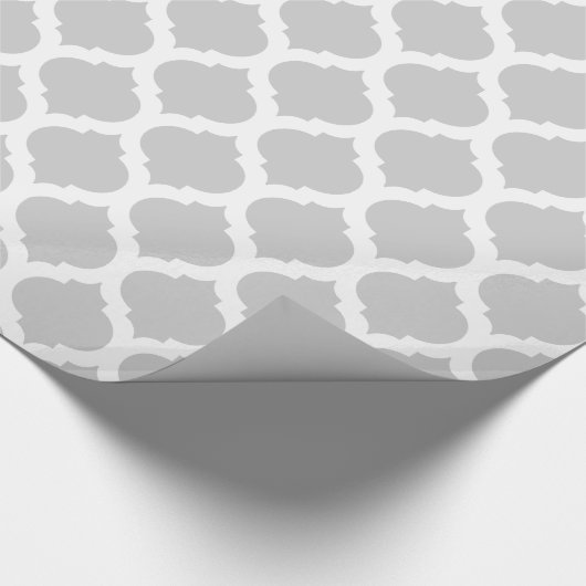 Grijs en wit Marokkaans patroon Cadeaupapier (Hoek)
