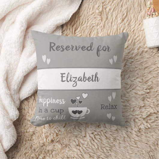 Grijs en wit met harten kussen (Deken)