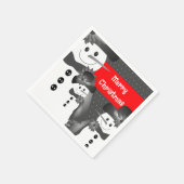 Grijs en wit met rode sneeuwstaart servet (Hoek)