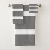 Grijs en Wit Minimal Stripes Home Kantoor Bad Handdoek (Insitu)