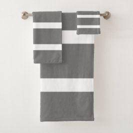 Grijs en Wit Minimal Stripes Home Kantoor Bad Handdoek