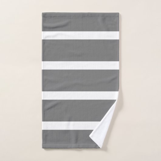 Grijs en Wit Minimal Stripes Home Kantoor Bad Handdoek (Handdoek)