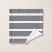 Grijs en Wit Minimal Stripes Home Kantoor Bad Handdoek (Wasdoekje)