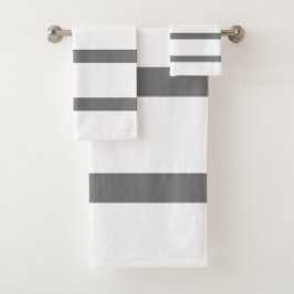 Grijs en Wit Minimal Stripes Home Kantoor Bad Handdoek