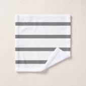 Grijs en Wit Minimal Stripes Home Kantoor Bad Handdoek (Wasdoekje)