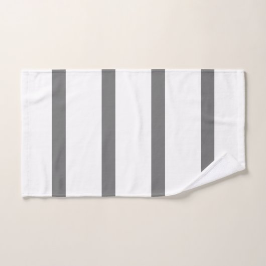 Grijs en Wit Minimal Stripes Home Kantoor Bad Handdoek (Handdoek)