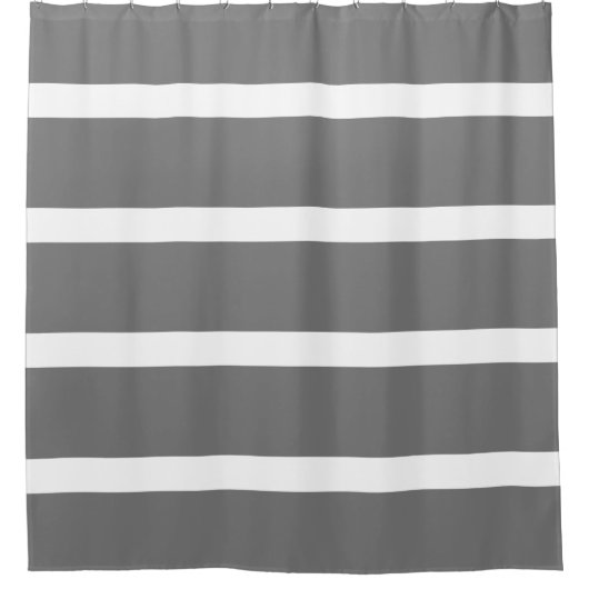 Grijs en Wit Minimal Stripes Home Kantoor Douchegordijn (Voorkant)