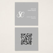 Grijs en Wit Minimalistische Business Profile Card Vierkante Visitekaartjes (Voorkant /achterkant)