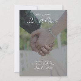 Grijs en Wit Minimalistische Papier textuur Weddin Kaart