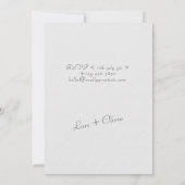Grijs en Wit Minimalistische Papier textuur Weddin Kaart (Achterkant)