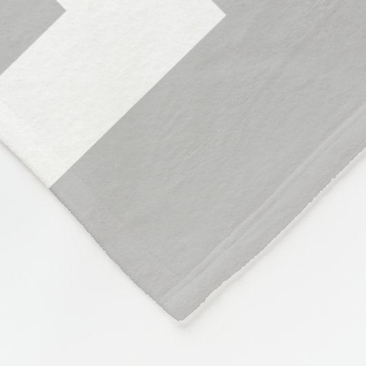 Grijs en wit Modern Boerderij Familie Monogram Fleece Deken (Hoek)