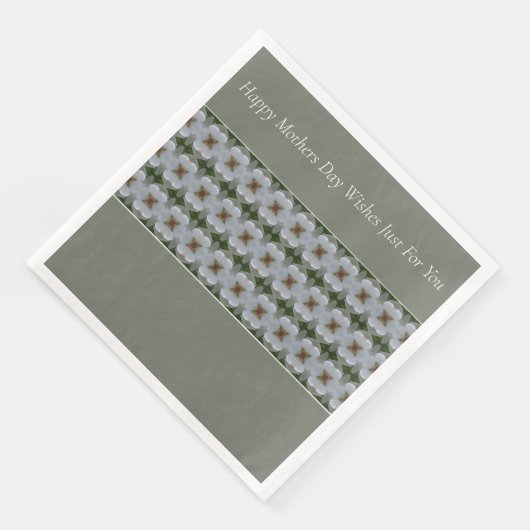 Grijs en wit Modern Floral Servet (Hoek)