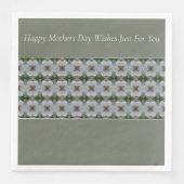 Grijs en wit Modern Floral Servet (Voorkant)