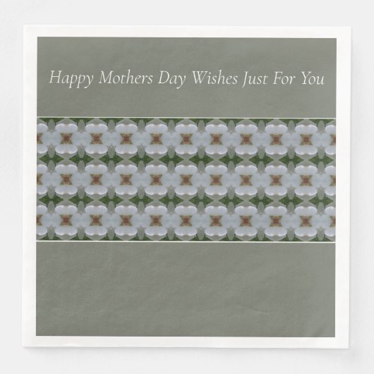 Grijs en wit Modern Floral Servet (Voorkant)