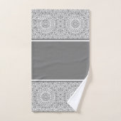 Grijs en wit modern mandala bad handdoek (Handdoek)