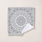 Grijs en wit modern mandala bad handdoek (Wasdoekje)