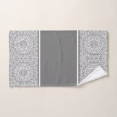 Grijs en wit modern mandala bad handdoek (Handdoek)