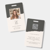 Grijs en wit modern minimaal foto abstract badge (Voor- en achterkant)